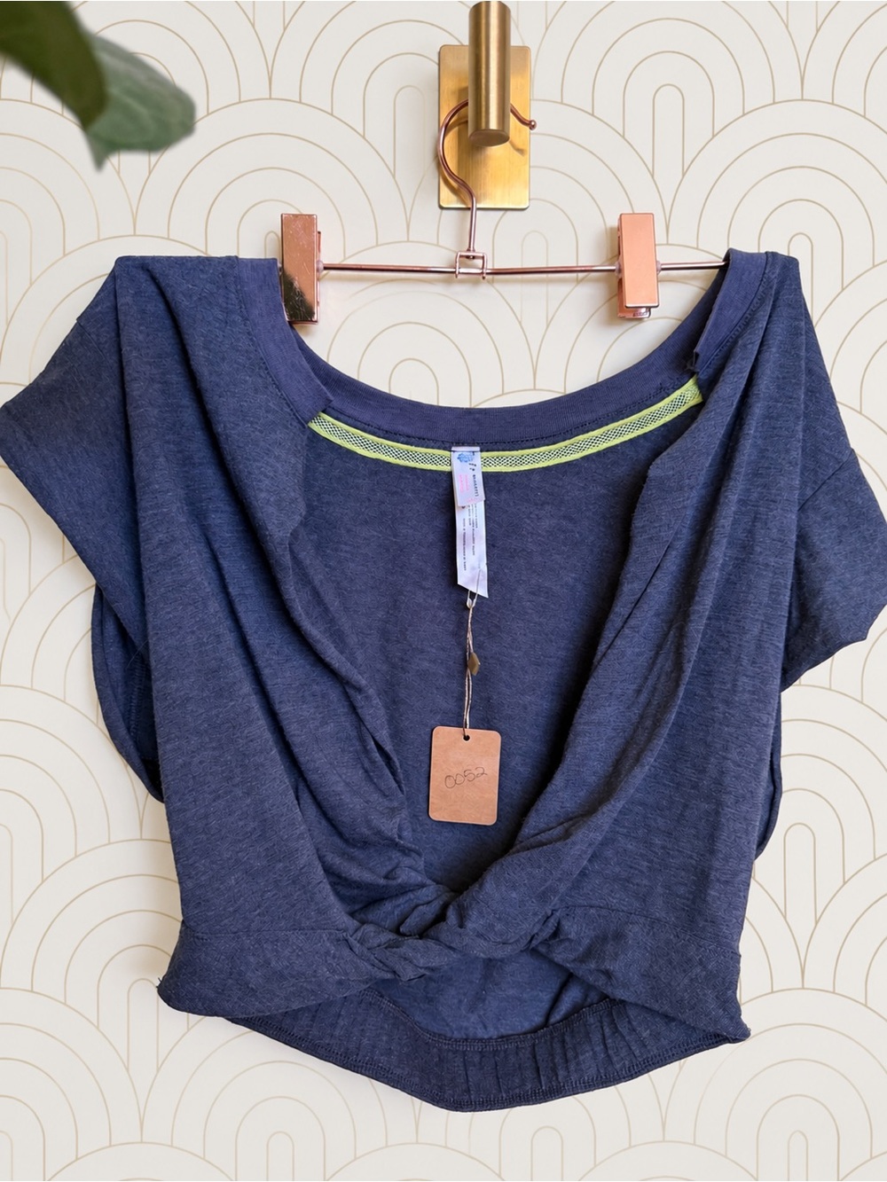 FP Movement by Free People Charcoal Twist-Front Crop Top